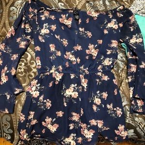 Blue floral romper